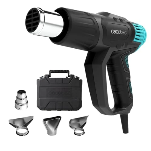 Cecotec Heißluftpistole Hell Gun 7500 Full Equip. 2000W, Ultraschnelles Aufheizen, 4 Düsen, Freihandfunktion, Einstellbare Temperatur 50-600 ºC, 2 Luftstromstufen, Koffer