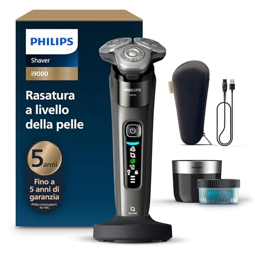Oferta limitada: Philips i9000, Afeitadora Eléctrica Hombre, Máquina de Afeitar Barba en Seco y Mojado, Tecnología SkinIQ, Base de Carga, Recargable, Estuche de Viaje, Centro de limpieza, X9002/30 de 349.99 € a 349.99 € (ahorro 0.00%)