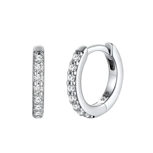 Offerta a tempo: FaithHeart Strass Orecchini Argento S925 8mm Orecchini a Cerchio Oro con Strass Zirconi Orecchini Minimalisti - 0.00% da 30.99 € a 30.99 €