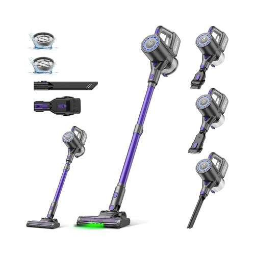 Suirviz U8 Draadloze stofzuiger, 40 kPa/35 minuten, met groen licht, handstofzuiger, verticaal, krachtig, ideaal voor dierenharen, tapijt en vloer