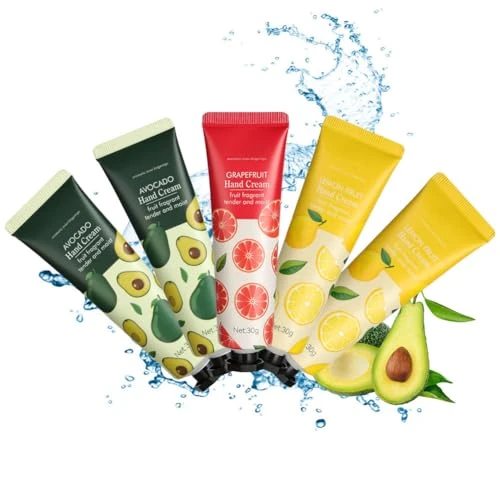 LOPHE Mini Crèmes pour les Mains,5 Pcs Ensemble de Crème pour les Mains,Crème Hydratante,Crème Mains Réparatrice,Crème Hydratante Pour Les Mains Pour les Mains et les Pieds Secs,A