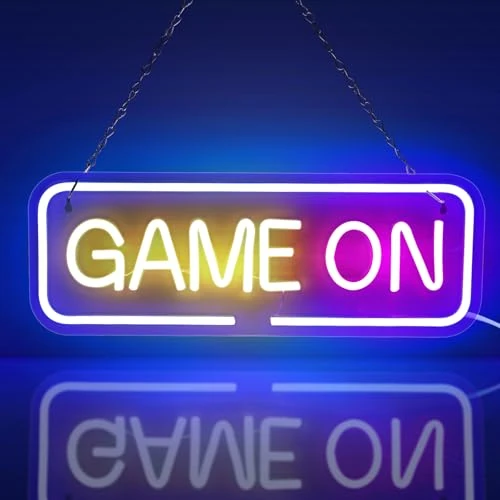 Offerta a tempo: AOOTE GAME ON Insegne al Neon, Insegna al Neon Scritta LED, USB Alimentato, Neon Lettere Luce, LED Gaming Neon per Sala da Gioco, Bar, Gioco Competizione, Festa Del Club, Regalo Di Compleanno - 62% da 23.99 € a 9.20 €