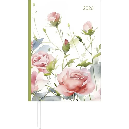 Oferta limitada: Alpha Edition - Calendario de libro Style Roses A5 2026 – Office & Cheftimer A5 (aprox. 15 x 21 cm) 1 día/página con tapa dura resistente, división del tiempo y mucha información adicional – elegante de 8.12 EUR a 8.12 EUR (ahorro 0%)