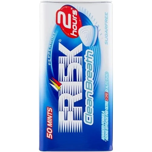 Frisk Clean Breath Peppermunttabletten - Mini Maxi snoepjes verfrissend - 2 uur frisse adem - zonder suiker - 12 stuks metaal met 50 snoepjes 9140700