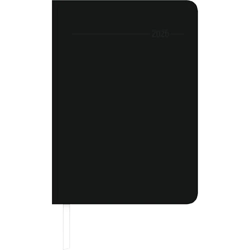 Zettler Wochenplaner Tucson schwarz A5 128 Seiten 2026 – Wochenkalender 15 × 21 cm, 1 Woche/2 Seiten, Tucson-Einband, Zeiteinteilung 7–22 Uhr, Monats- & Jahresübersichten, FSC-zertifiziert