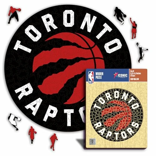 Iconic Puzzles -NBA Drewniane puzzle, wielokolorowe, L, 500 sztuk, TorontoRaptors-L