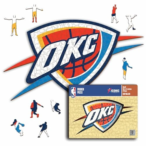 Offerta a tempo: Iconic Puzzles - Oklahoma City Thunder, Logo, Puzzle di Legno con licenza ufficiale NBA, 100% sostenibile, regalo per adulti e bambini, taglia L, 500 Pz - 45% da 87.95 € a 48.73 €