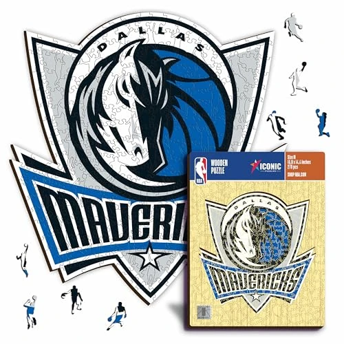 Limited-time offer: Iconic Puzzles - Dallas Mavericks, Logo, Wooden Puzzle officially licensed NBA, 100% sustainable, size M, 270 Pcs from 8.08 £ to 8.08 £ (save 0.00%)