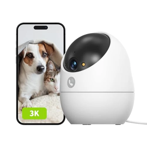 Offerta a tempo: Beans View 3K (5MP) Telecamera di Sicurezza per Interni, 360° Sorveglianza, 2.4GHz Wi-Fi, Visione Notturna a Colori, Bambino/Animale Domestico/Gatto/Cane, Rilevamento umano, Compatibile con Alexa D210 - 13% da 34.99 € a 30.57 €