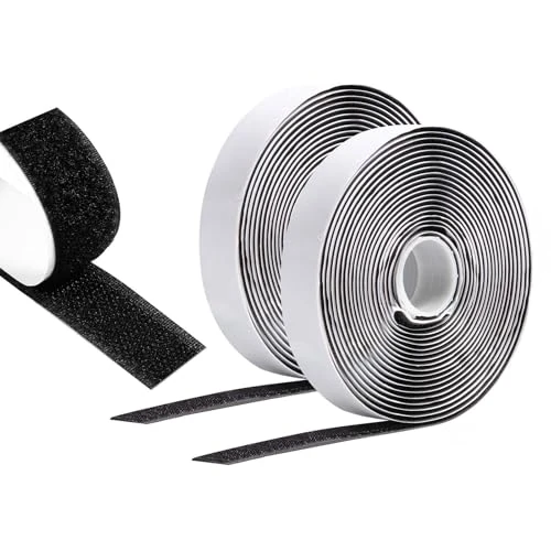 Offerta a tempo: Vinabo Hook Loop Autoadesivo 8 M X 20 MM, Nastro Biadesivo Per Tessuti Hook Loop, Nastro Adesivo Forte Con Chiusura A Strappo Per Cucire (Nero) - 0.00% da 7.99 € a 7.99 €