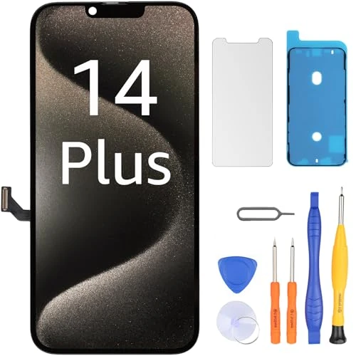 Offerta a tempo: LL TRADER Display per iPhone 14 Plus, 6,7" FHD Touchscreen di Ricambio per iPhone 14 Plus LCD Digitizer con Strumento di Riparazione U01 - 5% da 49.99 € a 47.49 €