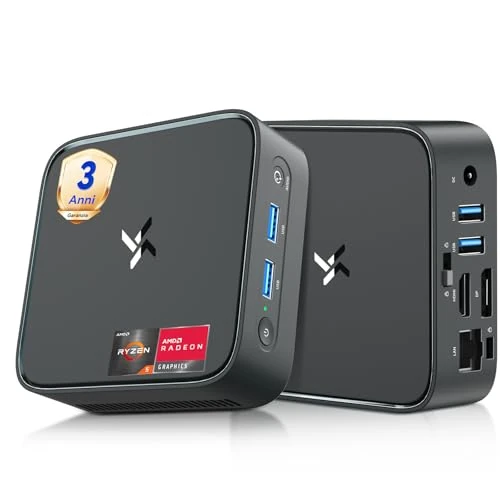 Offerta a tempo: Huidun 2026 Mini PC Ryzen 5 3500U H80, 16GB DDR4 RAM 512GB SSD, Win-11 Pro, Micro Desktop Computer con Radeon Graphics, 4K@60Hz Dual Display, WiFi/BT/USB 3.2, Ideale per Ufficio, Casa e Studio - 37% da 899.99 € a 569.99 €