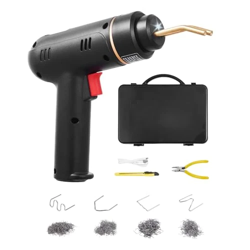 Offerta a tempo: VEVOR Saldatrice per Plastica Senza Fili 120 W con 400 Pezzi di 4 Tipi di Punti Metallici Caldi, Kit per Saldatura a Punti Metallici Caldi Ricaricabile, Kit Riparazione Paraurti per Kayak, Giocattoli - 37% da 42.90 € a 26.90 €