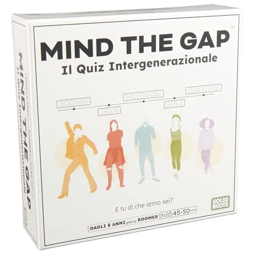 Spin Master Games, Mind The Gap, Il Quiz Intergenerazionale, Domande dalla Gen Alpha ai Boomer, Quiz con 2.000 Domande, Giochi per Famiglie, 4+ Giocatori, dagli 8 Anni in Su