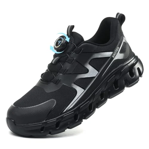 Oferta limitada: AEKYIWL Zapatos de Seguridad Hombre Mujer Calzado de Seguridad Ligero Comodo Zapatillas Trabajo Transpirable Antideslizante Botas Trabajo Negro, 41 EU de 49.99 EUR a 29.99 EUR (ahorro 40%)
