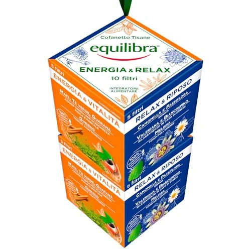 Offerta a tempo: Equilibra Kit Tisane Energia & Relax Cofanetto Infusi 100% Ingredienti Naturali con — 14% da 17,11 € a 14,69 €