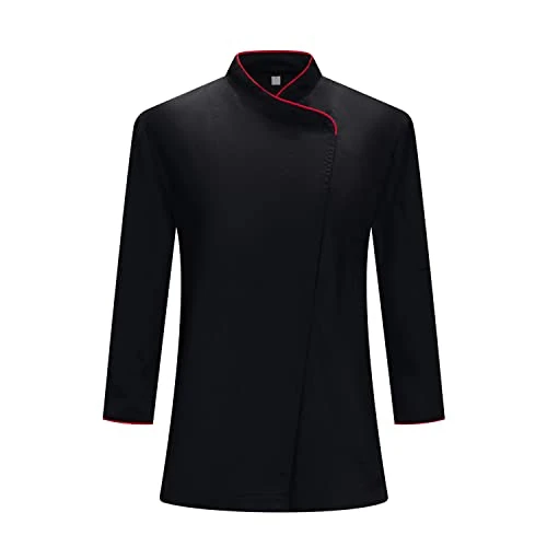 MISEMIYA - WOMEN'S CHEF JACKET - WOMAN CHEF UNIFORMS WOMEN'S KITCHEN JACKET 731-5XL, Black