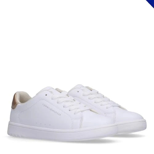 Tommy Hilfiger Sneakers Basse Stringate, Jack, Bianco/Platino