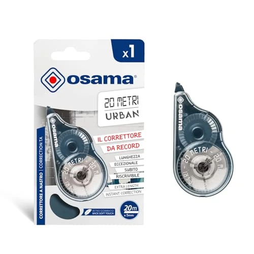 Osama Wałek korekcyjny, 1 sztuka, 20 m, taśma korekcyjna, idealna do szkoły, biura i na uniwersytet, mysz korekcyjna, przydatny zestaw do pisania i przyborów szkolnych, przesuwny i zakrywający, trwały
