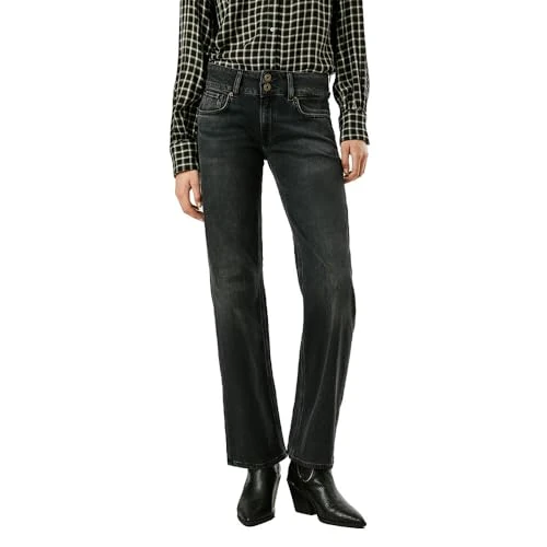 Offre limitée : Pepe Jeans Jean Droit LW Venus pour Femme, Noir (Denim-9FA), 33W/34L, Noir (Denim-9fa), 33W / 34L de 30.27 € à 30.27 € (0.00% de remise)