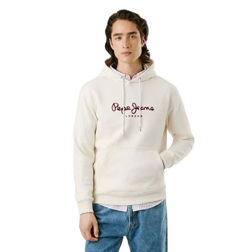 Limitiertes Angebot: Pepe Jeans Herren Macbeth Plain Hoodie Sweatshirt, Beige (Elfenbeinweiß), XXL von 32.22 EUR auf 32.22 EUR (Spare 0%)