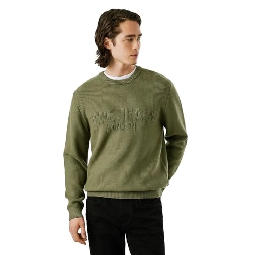 Limited-time offer: Pepe Jeans Men's Phineas Knitwear, Green (Military Green), S from 62.90 £ to 62.90 £ (save 0.00%)