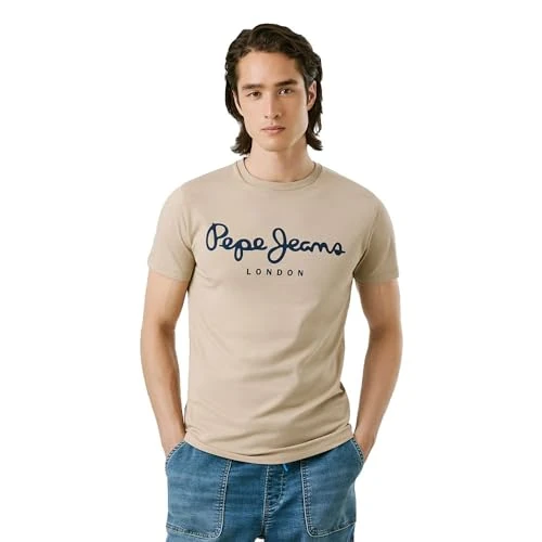 Pepe Jeans Camiseta elástica para Hombre, Color marrón (Beige Piedra), Talla XXL, Marrón (Beige Piedra), XXL
