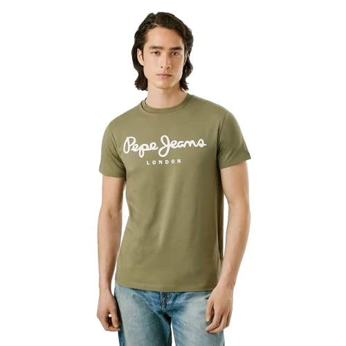 Limited-time offer: Pepe Jeans Men's Original Stretch N T-Shirt, Green (Military Green), XXL from 24.99 £ to 8.25 £ (save 66.99%)