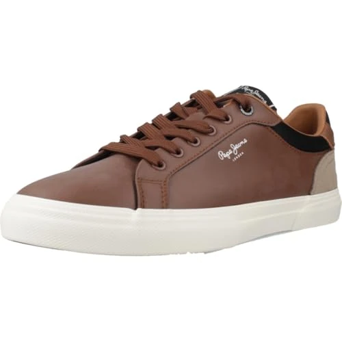 Offre limitée : Pepe Jeans London Kenton Court M Baskets en Cuir à Coupe régulière pour Homme, Bleu délavé de 51.95 € à 40.90 € (21% de remise)