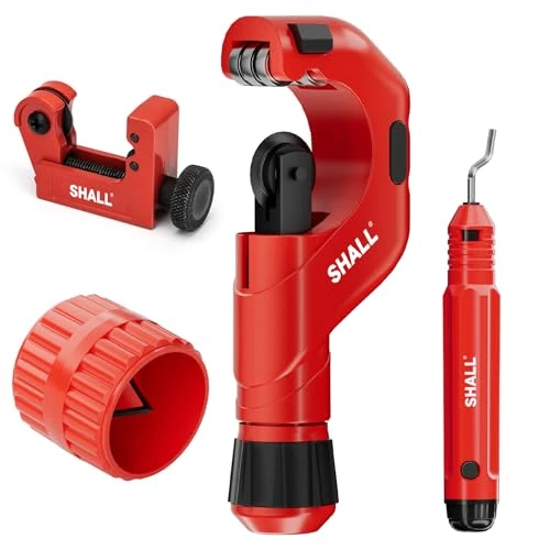 Offerta a tempo: SHALL Set tagliatubi, tagliatubi per impieghi gravosi Ø 6-50 mm, mini tagliatubi Ø 3-22 mm, con 2 utensili sbavatori, adatto per PVC/alluminio/rame - 0.00% da 27.39 € a 27.39 €