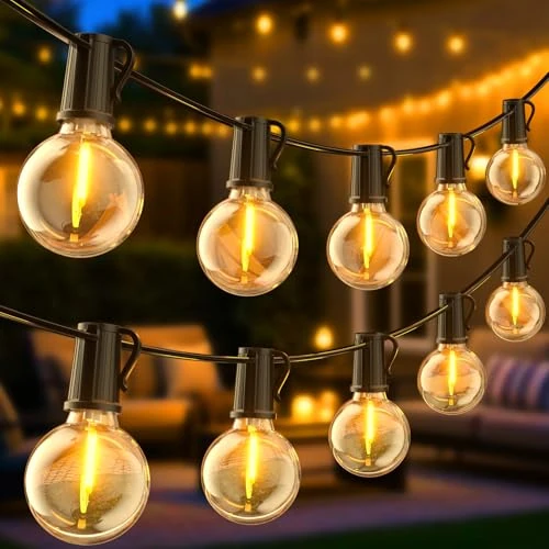 Offerta a tempo: FIFlying Catena Luminosa Esterno, 48.15M/158FT G40 Impermeabile Luci da Giardino con 70+2 LED, 2700K Bianco Caldo Catene Luminose da Esterno, Adatta per Terrazze, Feste, Festival, Matrimoni, Giardini - 7% da 59.99 € a 55.99 €