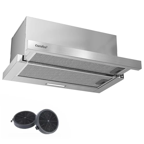COMFEE ' CHL03M21S płaski okap kuchenny 60 cm obiegu, strumień powietrza 400 m³/h, okap kuchenny, do zabudowy, płaski, okap kuchenny, srebrny