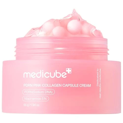 Offerta a tempo: medicube Salmon DNA PDRN Pink Collagen Capsule Cream 1,94 oz – Crema idratante leggera con PDRN e Niacinamide per tono uniforme e idratazione luminosa - 8% da 15.80 € a 14.50 €