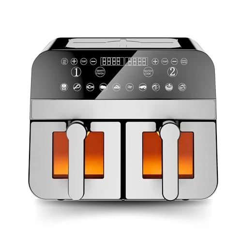 Oferta limitada: Comfy Nest, CNAFD45WS, Freidora de aire caliente, Air Fryer, doble cesta digital 2400W con ventana 9L, cocina sana y rápida, diseño moderno, ideal para cualquier cocina - Gris de 104.90 € a 104.90 € (ahorro 0.00%)
