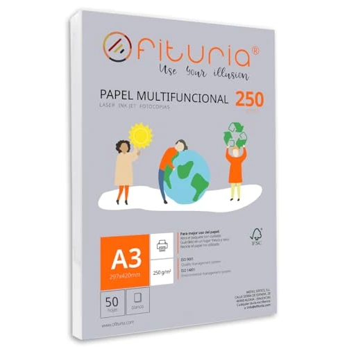 期間限定オファー: Ofituria ホワイトA3シート50枚パック 250gプリンター用紙 多機能コピー用紙 学校やオフィス用 レーザープリンター、インクジェットプリンター、コピー機に最適 通常価格 23.84 JPY セール価格 22.45 JPY (割引 6%)