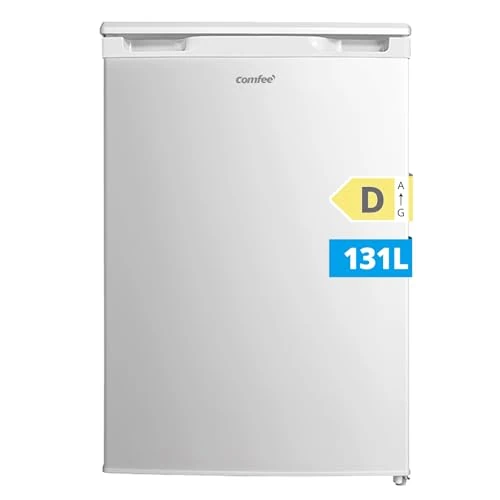 Comfee RCD133WH3(E) frigorífico, 131 l frigorífico sin congelador, compresor inversor, compartimento para frutas y verduras, 84,5 cm h x 55,3 cm B, 72 kWh al año, control de temperatura ajustable