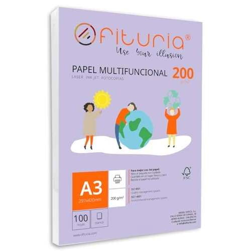 Offre limitée : Ramette de papier A3 200g avec 100 feuilles blanches, papier multifonctionnel pour un usage scolaire et professionnel. Idéal pour imprimantes laser, à jet d’encre ou photocopieuses – Ofituria de 28.95 € à 28.95 € (0.00% de remise)