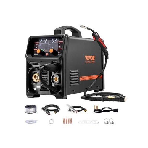 Zeitlich begrenztes Angebot: VEVOR MIG-Schweißgerät, 200 A synergetische MIG-Schweißmaschine, 4-in-1-Gas-MIG/Flux Core-MIG/Stick/Lift-TIG-Mehrprozess-Welder mit IGBT-Wechselrichtertechnologie und LCD-Bildschirmanzeige von 252.99 € auf 194.99 € (23% Rabatt