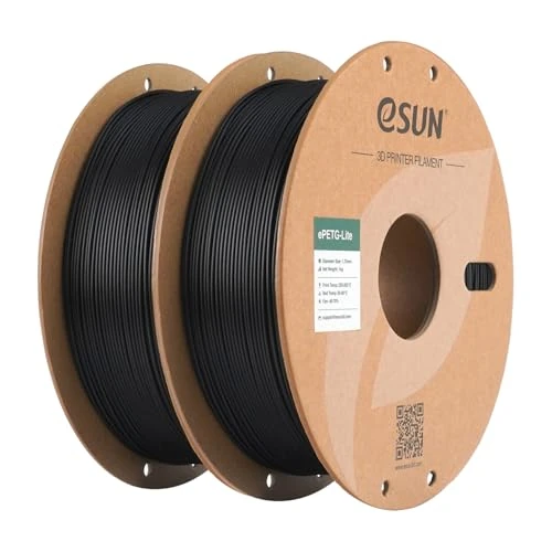 Offerta a tempo: eSUN PETG filamento 1,75 mm, filamento PETG Basic 2kg Nero | Elevata resistenza e durevolezza. Precisione +/- 0,03 mm. Ottima resistenza agli agenti atmosferici per parti funzionali. - 39% da 35.99 € a 21.98 €