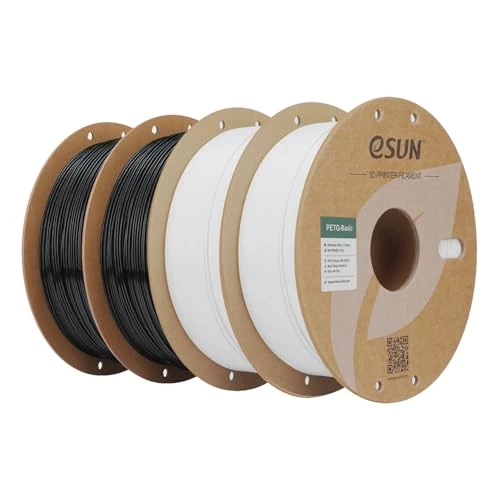 Offerta a tempo: eSUN PETG filamento 1,75 mm, filamento PETG Basic 4kg Nero+Bianco | Elevata resistenza e durevolezza. Precisione +/- 0,03 mm. Ottima resistenza agli agenti atmosferici per parti funzionali. - 40% da 69.99 € a 41.97 €