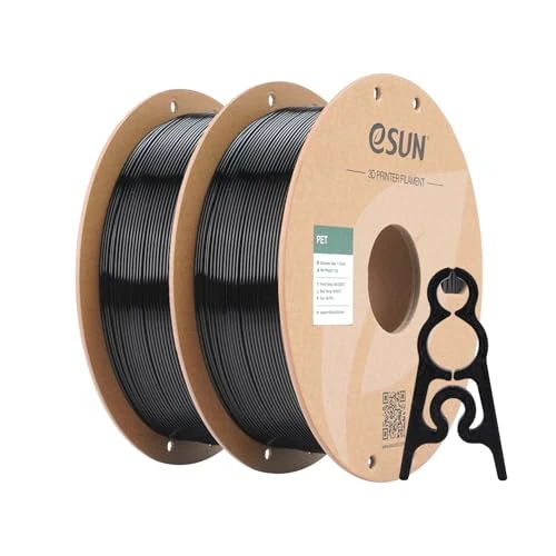 Limited offer: eSUN PET Filament 1.75mm, High Toughness, 1KG (2.2 LBS) per Spool, 2 Reels Printing Materials for 3D Printers,Black+Black from 33.99 EUR to 20.39 EUR (save 40%)