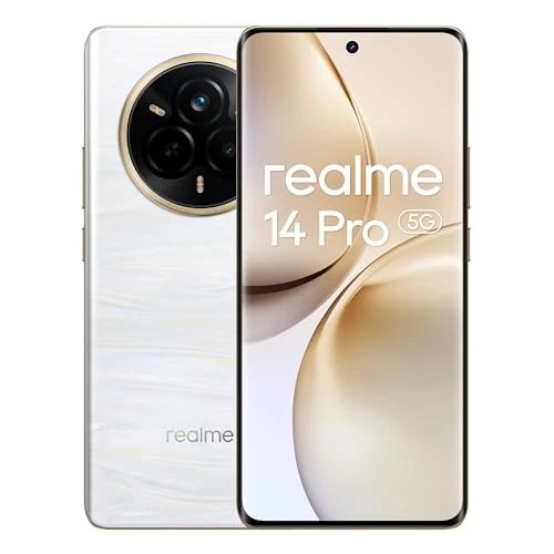Offerta a tempo: realme 14 Pro Smartphone 5G,Bianco,Fotocamera Sony IMX882 OIS AI,Batteria 5130 mAh,Design che cambia colore sensibile al freddo,26GB(12+14espansione)+512GB,Esclusiva Amazon(Nessun adattatore) - 18% da 339.99 € a 278.15 €