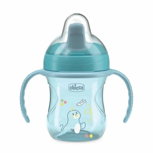 Offerta a tempo: Chicco Training Cup, in Plastica Un Bicchiere Antigoccia Bambini, Una Tazza per Imparare a Bere, Beccuccio Ergonomico Semi-Soft, Valvola e Manici Rimovibili, 6 Mesi+, Senza BPA, Azzurro - 30% da 9.99 € a 7.01 €