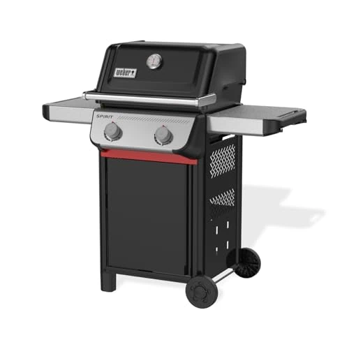 Weber Spirit E-210 Gas Barbecue, 2 Burners, 51 x 46 cm Cooking Surface, Maintenance Grill, Integrated Thermometer, 2 Wheels - Black/Silver (1500835)