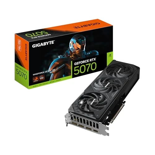GIGABYTE GeForce RTX 5070 - Scheda grafica WINDFORCE OC SFF 12G, 12 GB 192-bit GDDR7, PCIe 5.0, sistema di raffreddamento WINDFORCE, scheda video GV-N5070WF3OC-12GD