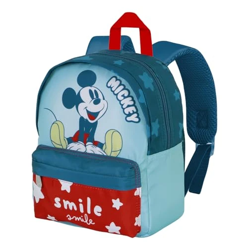 Disney Mickey Mouse Smile-Joy Peuterrugzak, blauw, 22 x 27 cm, inhoud 5 l, Blauwe Mickey Mouse, Eén maat, Joy Preschool Rugzak