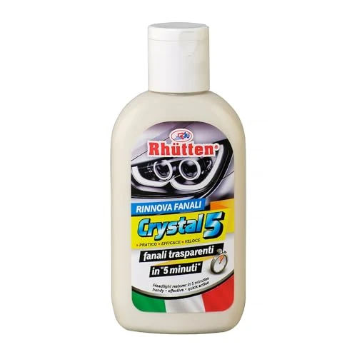 Offerta a tempo: Rhutten, Crystal 5, Rinnova Fanali Auto in "5 Minuti", Crema Lucidante Fari Gialli e Opachi, Ridona Trasparenza Plastica Dura, Rinnova Fari Veloce, No Carta Abrasiva, Facile, 80ml - 48% da 7.62 € a 3.99 €