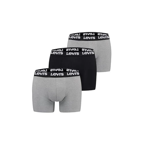 Levi's Men's Repeat Logo Boxer Briefs 3P, Grey Combo, S