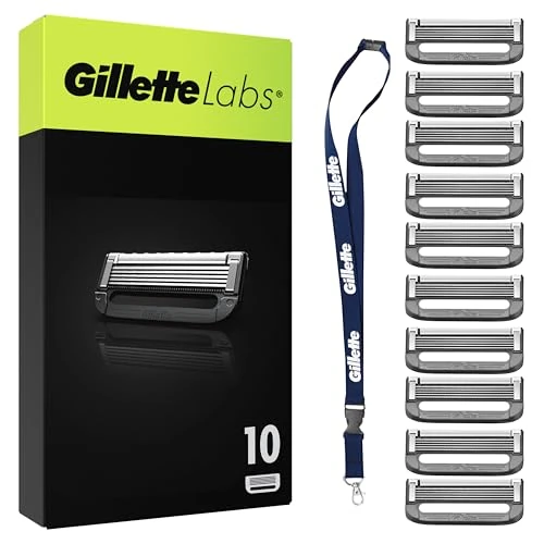 Oferta limitada: GilletteLabs Pack de 10 Recambios Para Maquinillas De Afeitar, Colgante De Regalo, Cuchillas De Afeitar Con 5 Hojas y Banda Lubricante, Compatible Con Todas Las Maquinillas GilletteLabs de 54.99 EUR a 54.99 EUR (ahorro 0%)