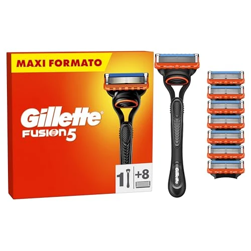 Begrenztes Angebot: Gillette Fusion5 Herrenrasierer mit Ersatzteilen, 1 Griff, 8 Klingen mit 5 Klingen, Gleitgelband und Präzisionstrimmer von 37.58 EUR auf 37.58 EUR (Rabatt 0%)